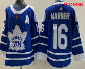 Women Toronto Maple Leafs #16 Mitch Marner Blue 2022 Reverse Retro Authentic Jersey
