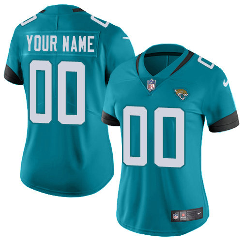Women's Nike Jacksonville Jaguars Teal Green Team Color Stitched Custom NFL Vapor Untouchable Limited Jersey