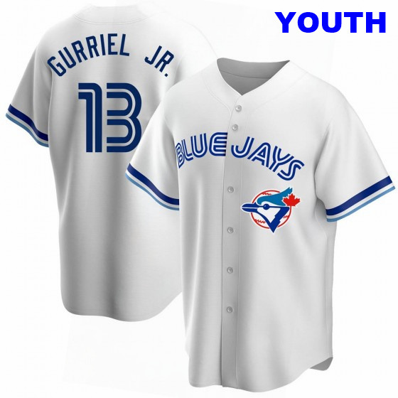 YOUTH TORONTO BLUE JAYS #13 LOURDES GURRIEL JR. WHITE HOME COOPERSTOWN COLLECTION JERSEY - REPLICA