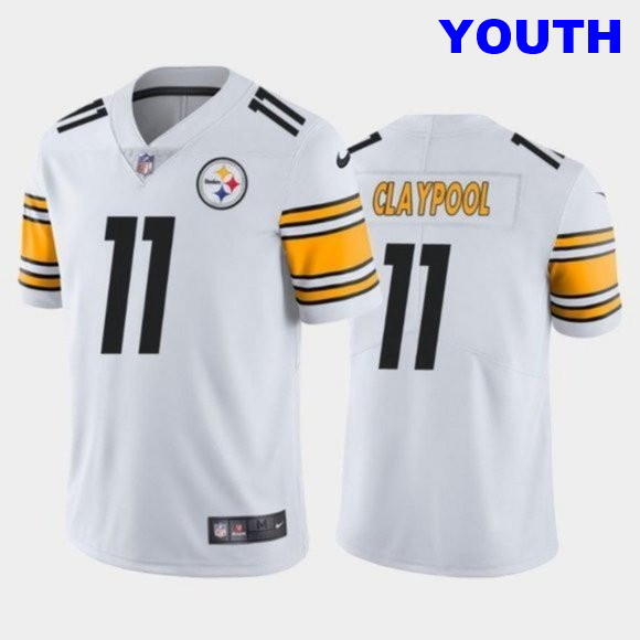 Youth #11 Chase Claypool Steelers 2020 NFL Draft White Vapor Limited kids Jersey