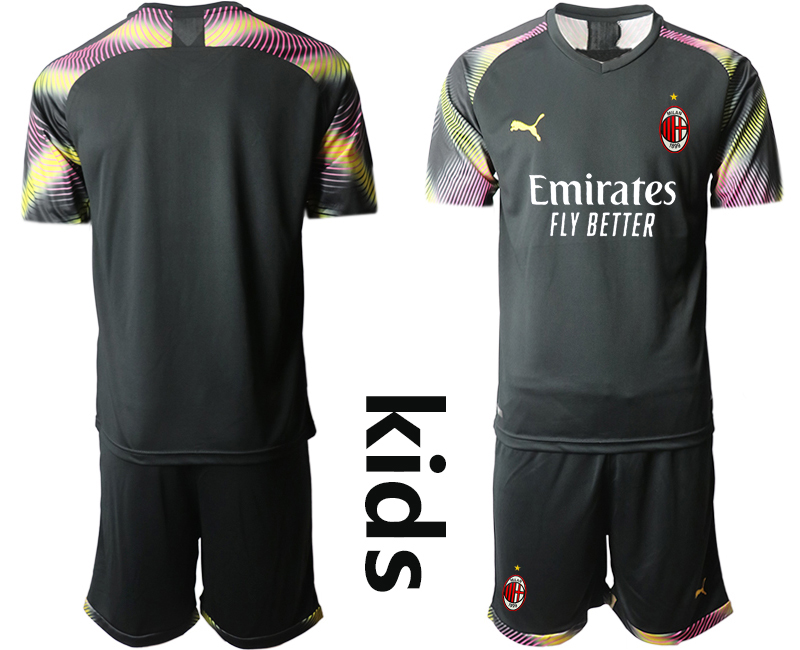 Youth 2020-21 AC Milan black goalkeeper soccer jerseys