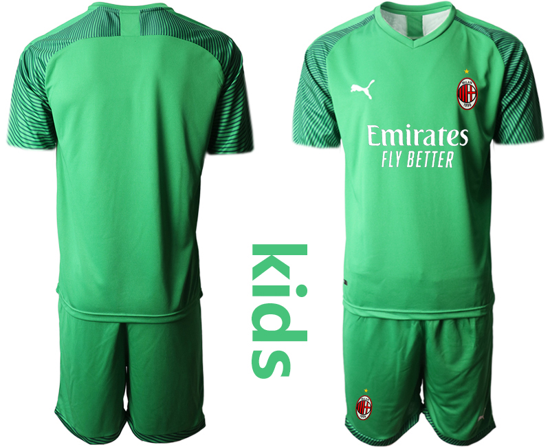 Youth 2020-21 AC Milan green goalkeeper soccer jerseys