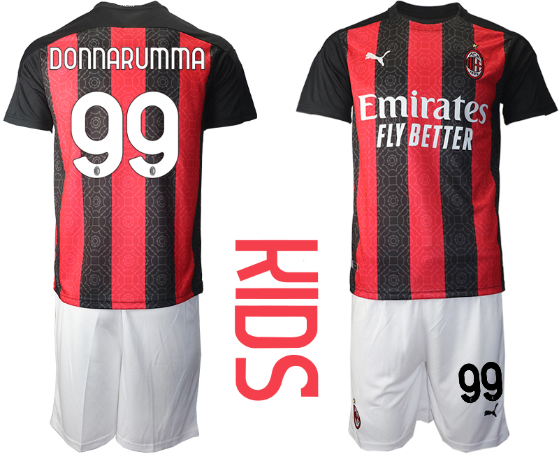 Youth 2020-21 AC milan home 99# DONNARUMMA soccer jerseys
