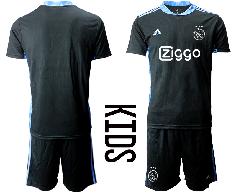Youth 2020-21 Ajax black goalkeeper soccer jerseys