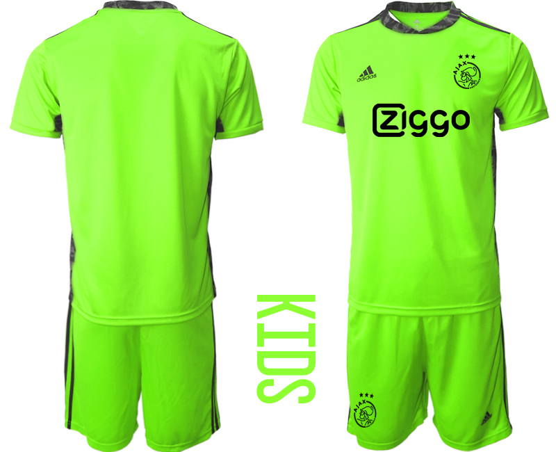 Youth 2020-21 Ajax fluorescent green goalkeeper soccer jerseys