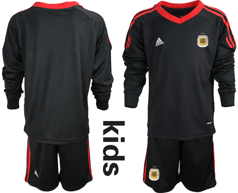 Youth 2020-21 Argentina black goalkeeper long sleeve soccer jerseys