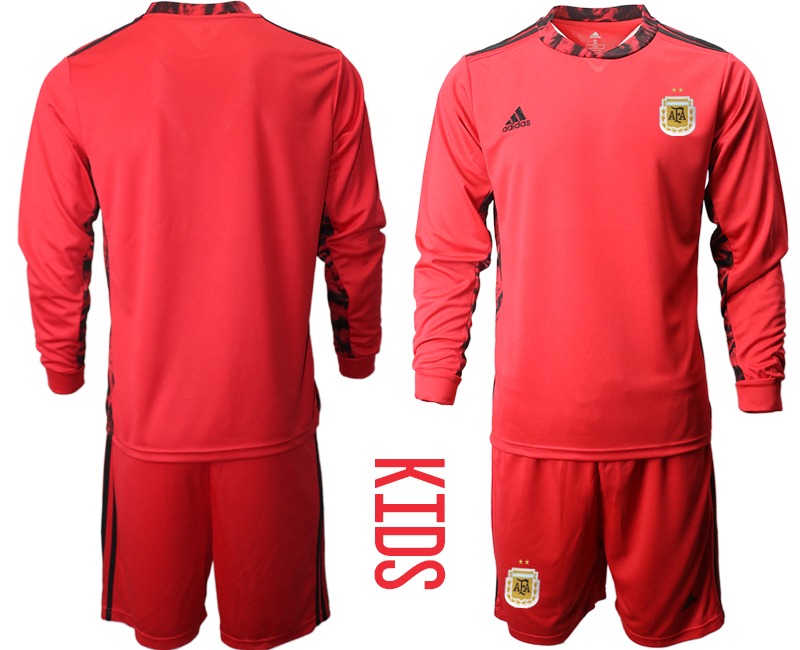 Youth 2020-21 Argentina red goalkeeper long sleeve soccer jerseys