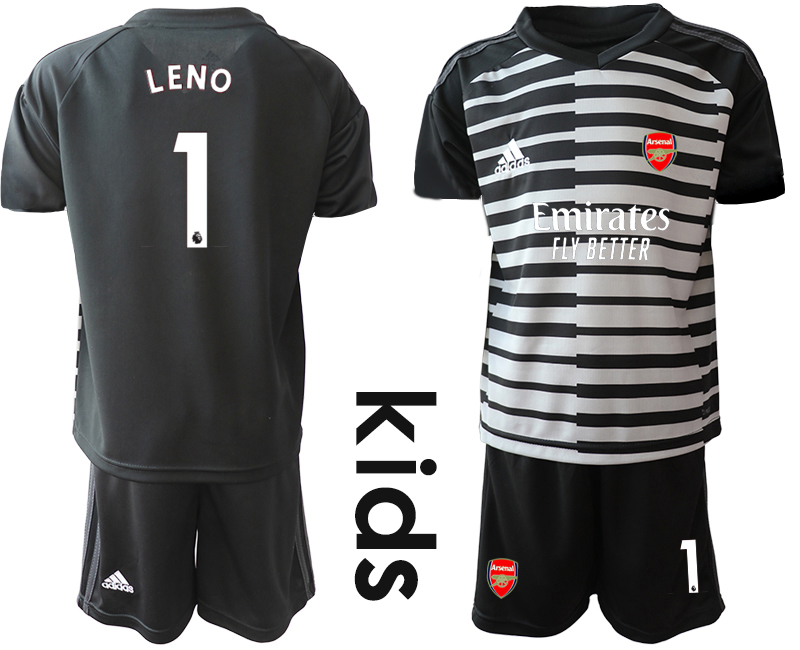 Youth 2020-21 Arsenal black goalkeeper 1# LENO soccer jerseys