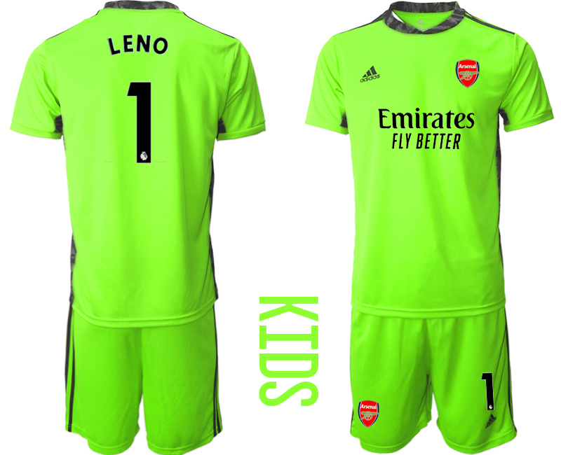 Youth 2020-21 Arsenal fluorescent green goalkeeper 1# LENO soccer jerseys