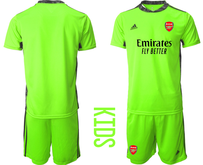 Youth 2020-21 Arsenal fluorescent green goalkeeper soccer jerseys
