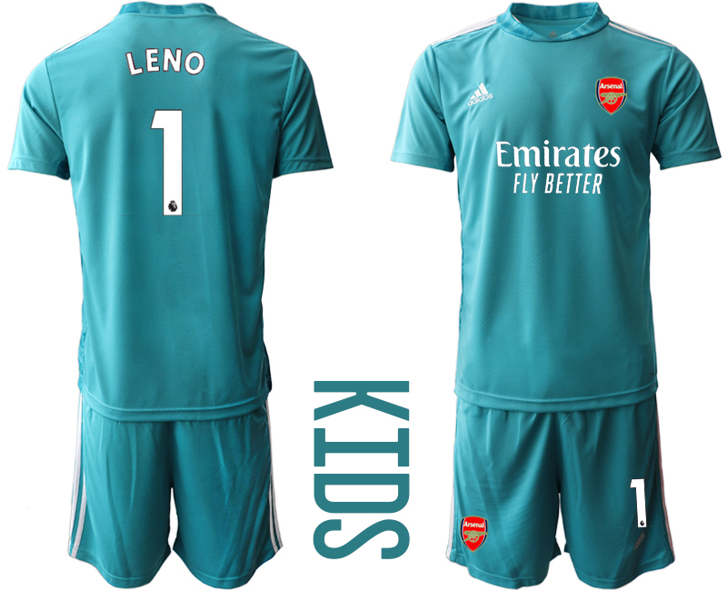 Youth 2020-21 Arsenal lake blue goalkeeper 1# LENO soccer jerseys