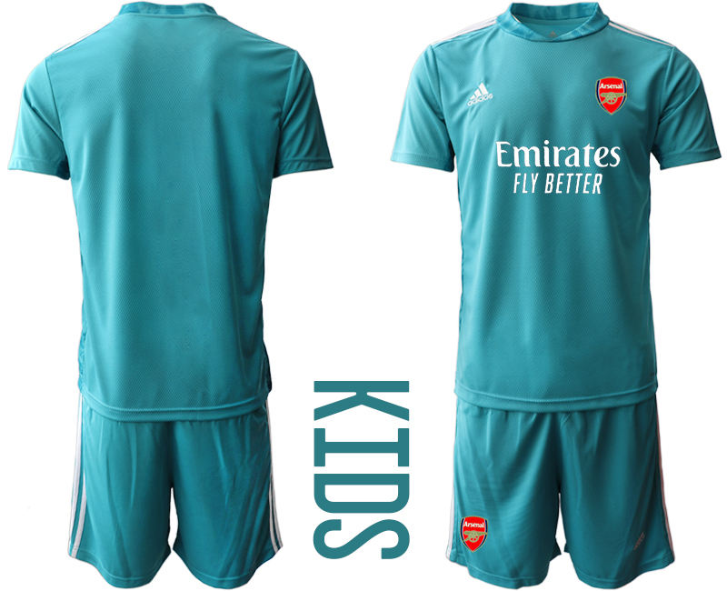 Youth 2020-21 Arsenal lake blue goalkeeper soccer jerseys