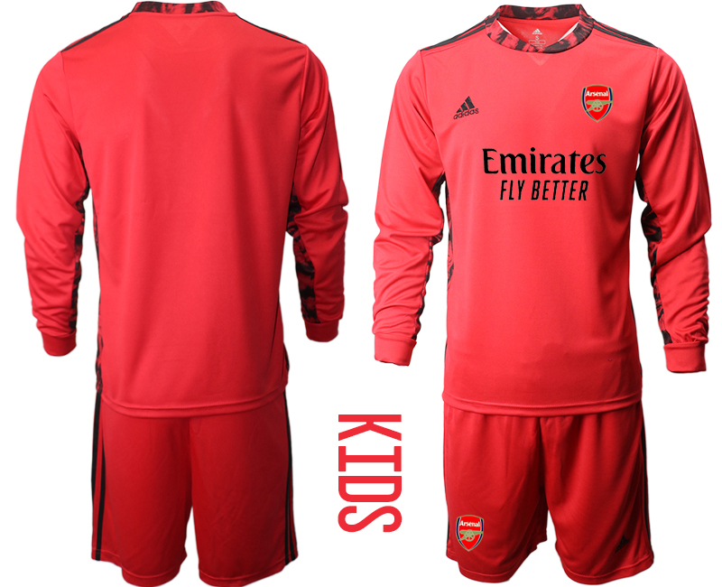 Youth 2020-21 Arsenal red goalkeeper long sleeve soccer jerseys