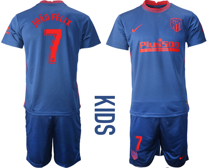 Youth 2020-21 Atlético Madrid away 7# JOAO FELIX soccer jerseys