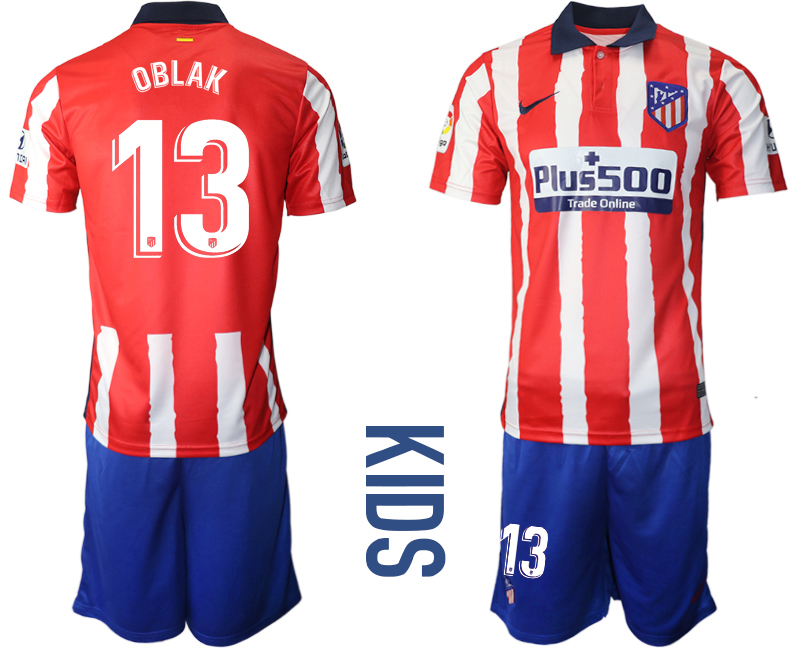 Youth 2020-21 Atlético Madrid home 13# OBLAK soccer jerseys