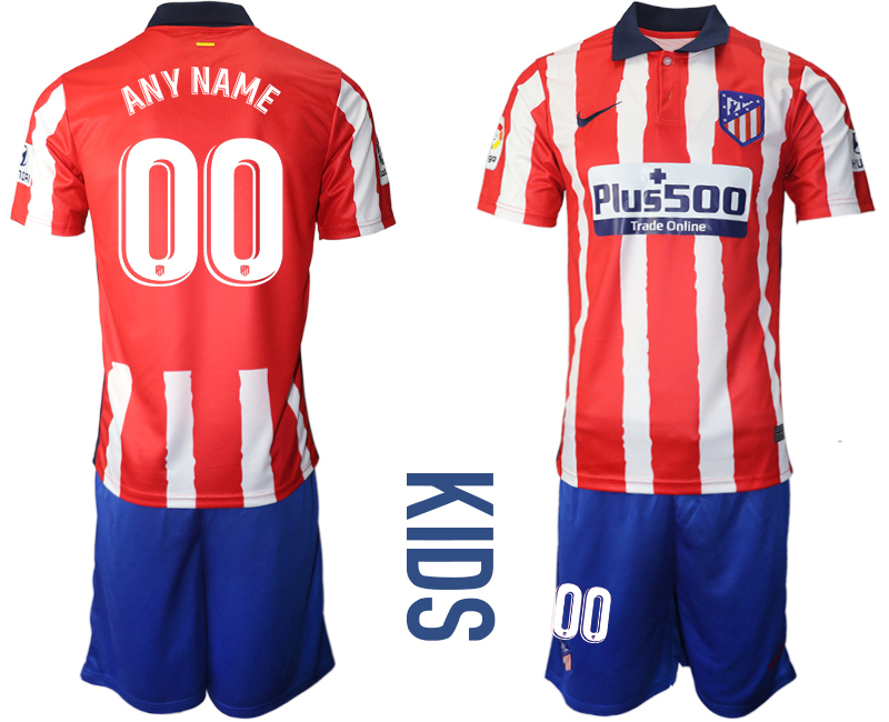 Youth 2020-21 Atlético Madrid home any name custom soccer jerseys