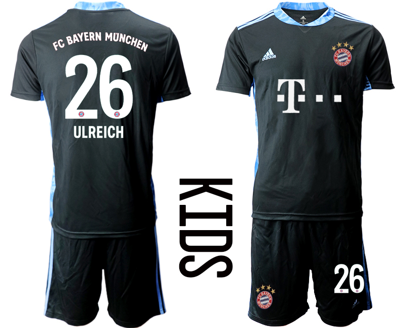 Youth 2020-21 Bayern Munich black goalkeeper 26# ULREICH soccer jerseys