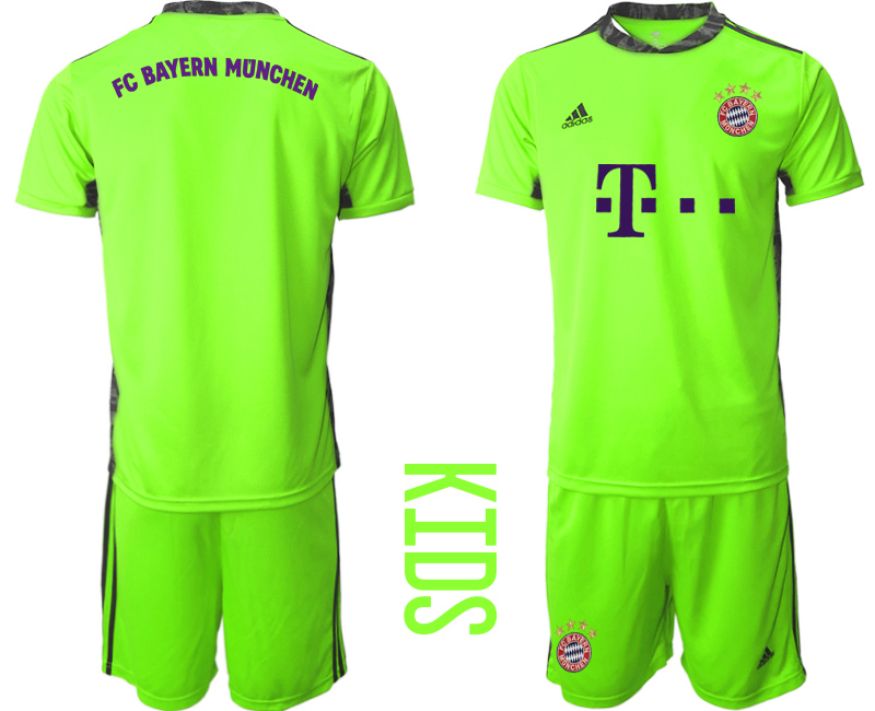 Youth 2020-21 Bayern Munich fluorescent green goalkeeper soccer jerseys