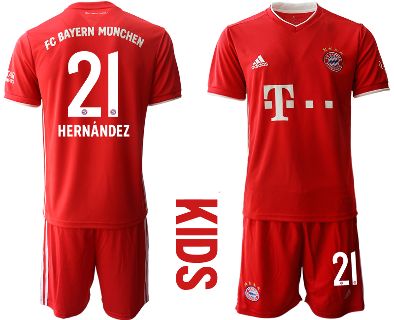 Youth 2020-21 Bayern Munich home 21# HERNANDEZ soccer jerseys