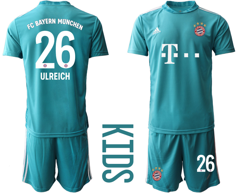 Youth 2020-21 Bayern Munich lake blue goalkeeper 26# ULREICH soccer jerseys