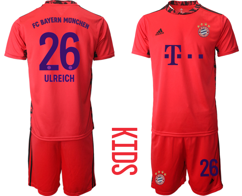 Youth 2020-21 Bayern Munich red goalkeeper 26# ULREICH soccer jerseys