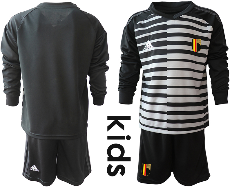 Youth 2020-21 Belgium black goalkeeper long sleeve soccer jerseys