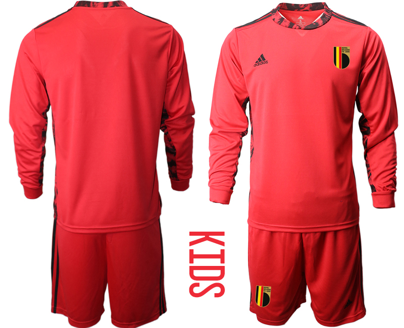 Youth 2020-21 Belgium red goalkeeper long sleeve soccer jerseys