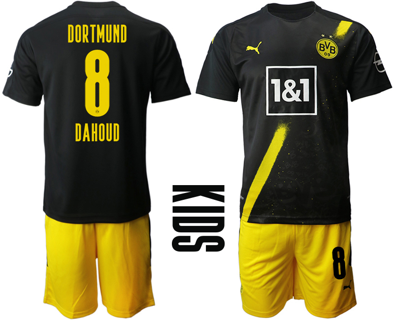 Youth 2020-21 Borussia Dortmund away 8# DAHOUD soccer jerseys