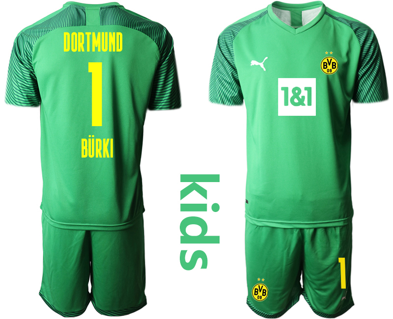 Youth 2020-21 Borussia Dortmund green goalkeeper 1# BURKI soccer jerseys