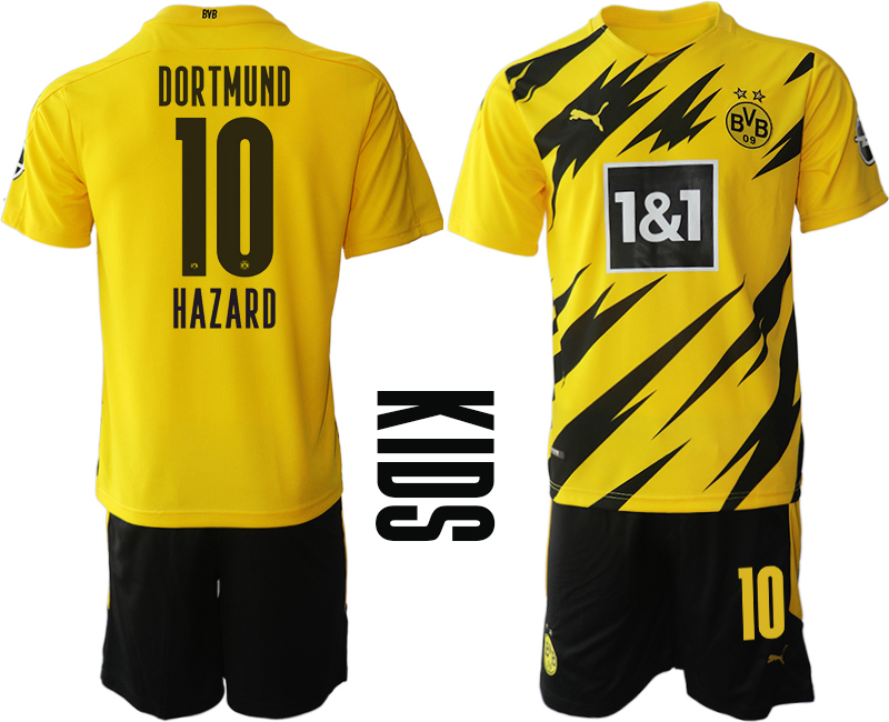 Youth 2020-21 Borussia Dortmund home 10# HAZARD soccer jerseys