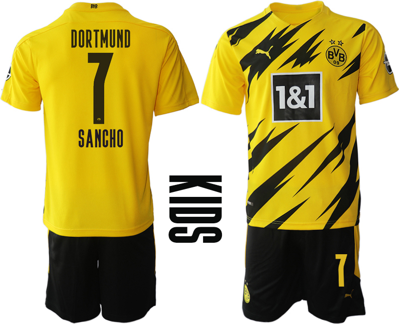 Youth 2020-21 Borussia Dortmund home 7# SANCHO soccer jerseys