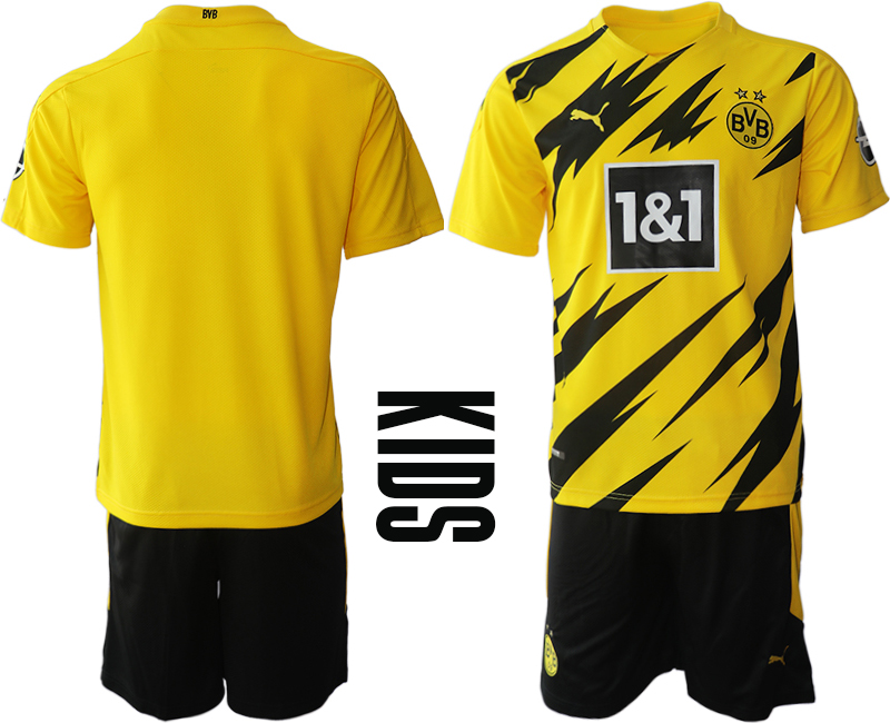Youth 2020-21 Borussia Dortmund home soccer jerseys