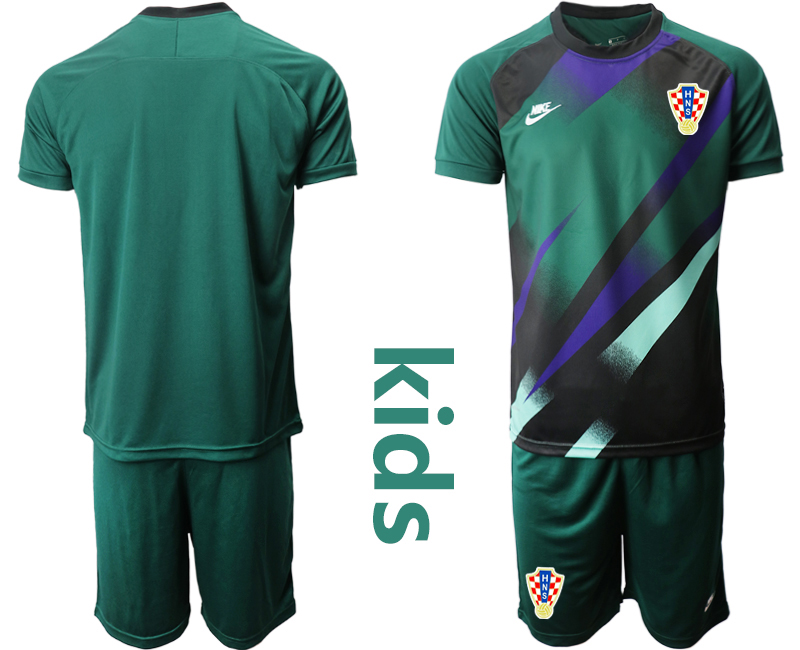Youth 2020-21 Croatia Dark green goalkeeper soccer jerseys