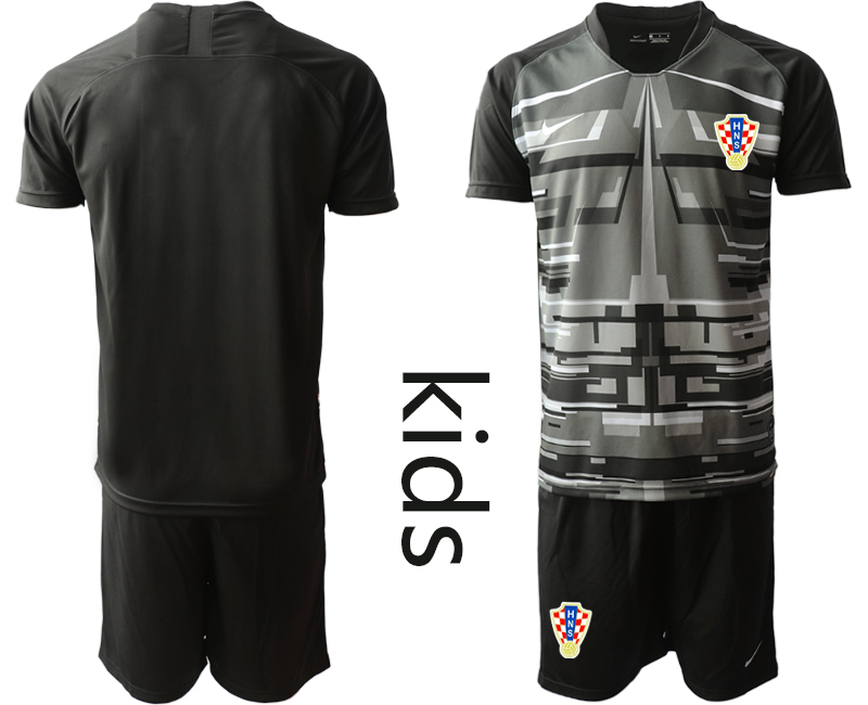 Youth 2020-21 Croatia black goalkeeper soccer jerseys.