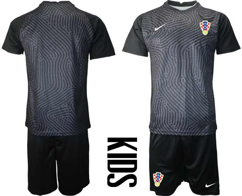 Youth 2020-21 Croatia black goalkeeper soccer jerseys