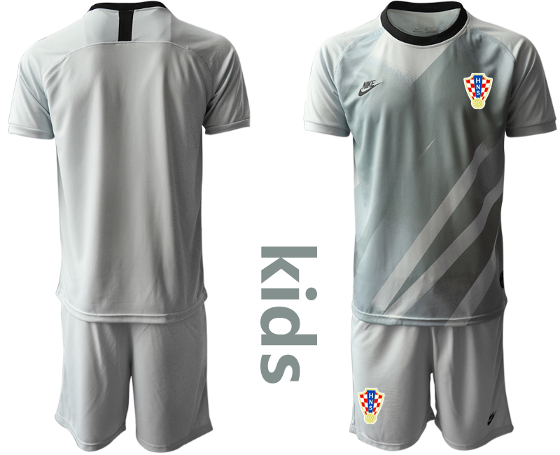 Youth 2020-21 Croatia gray goalkeeper soccer jerseys