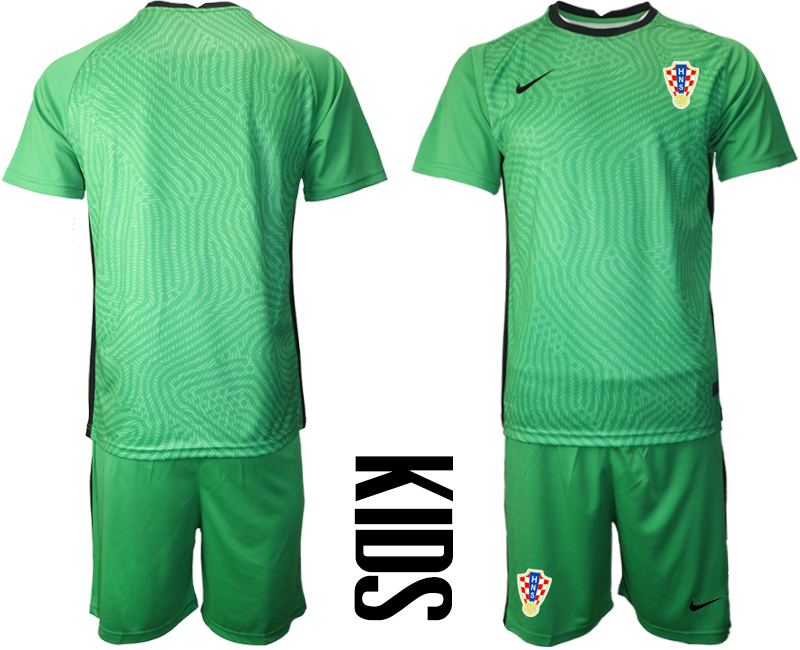 Youth 2020-21 Croatia green goalkeeper soccer jerseys