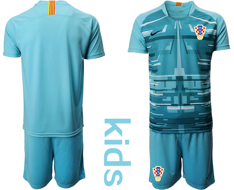 Youth 2020-21 Croatia lake blue goalkeeper soccer jerseys