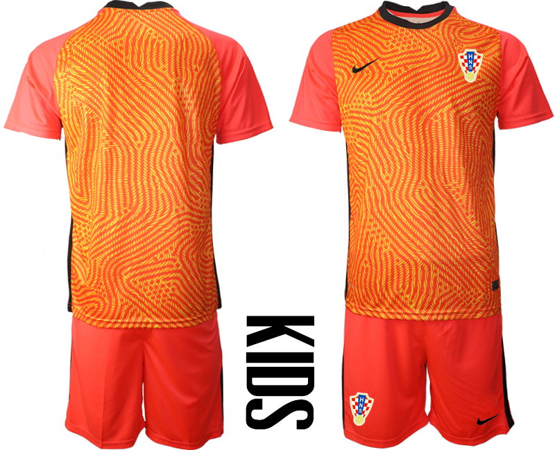 Youth 2020-21 Croatia red goalkeeper soccer jerseys