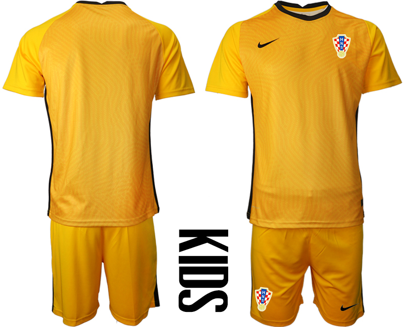 Youth 2020-21 Croatia yellow goalkeeper soccer jerseys