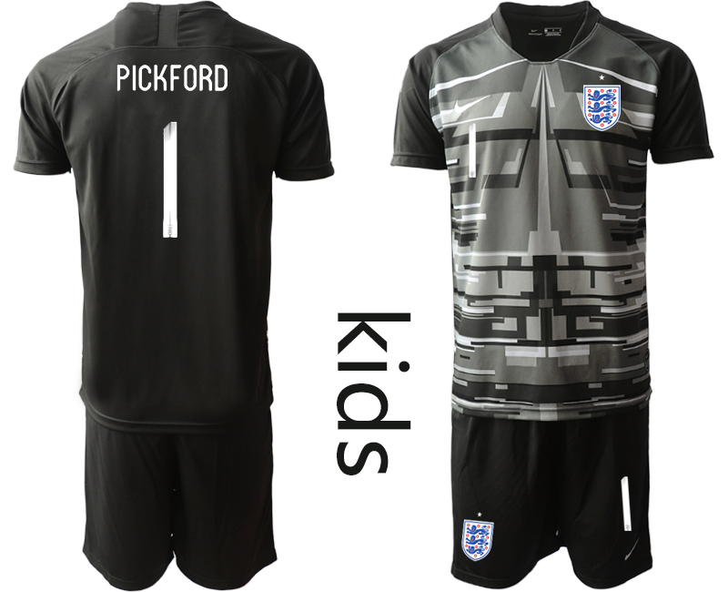 Youth 2020-21 England black goalkeeper 1# PICKFORD soccer jerseys