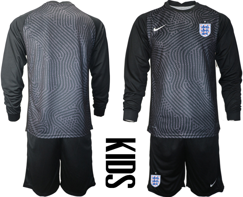 Youth 2020-21 England black goalkeeper long sleeve soccer jerseys