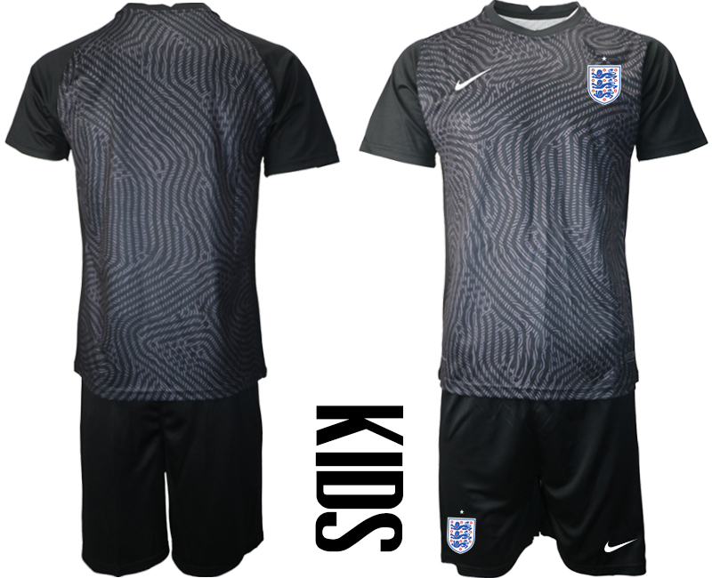 Youth 2020-21 England black goalkeeper soccer jerseys