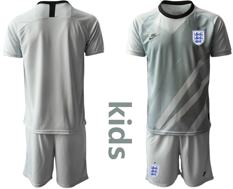 Youth 2020-21 England gray goalkeeper soccer jerseys