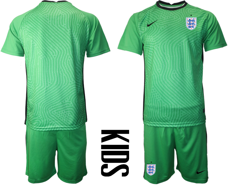Youth 2020-21 England green goalkeeper soccer jerseys