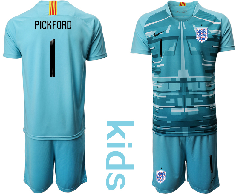 Youth 2020-21 England lake blue goalkeeper 1# PICKFORD soccer jerseys