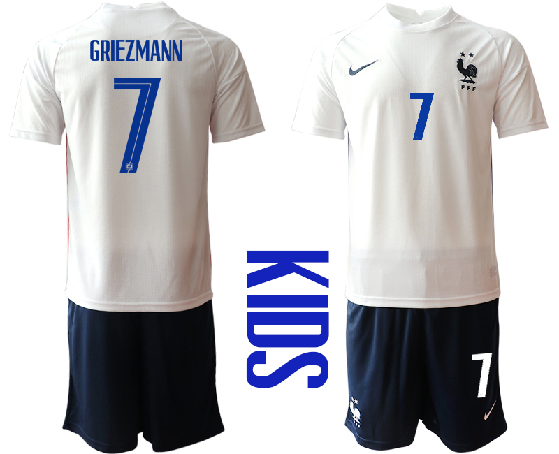 Youth 2020-21 France away 7# GRIEZMANN soccer jerseys