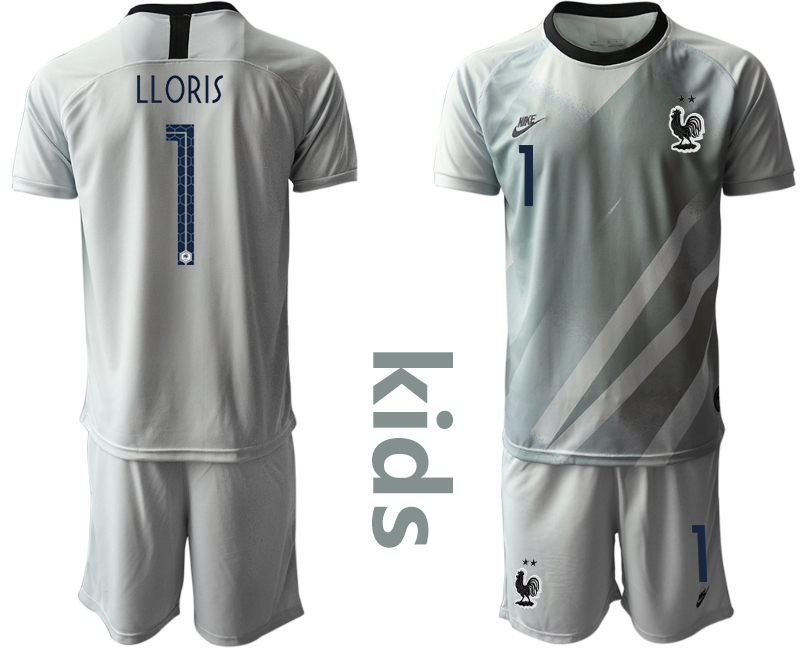 Youth 2020-21 France gray goalkeeper 1# LLORIS soccer jerseys