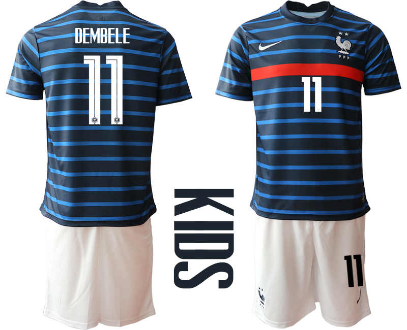 Youth 2020-21 France home 11# DEMBELE soccer jerseys