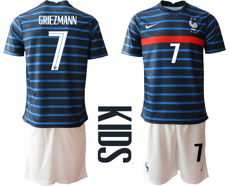 Youth 2020-21 France home 7# GRIEZMANN soccer jerseys